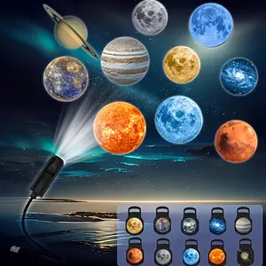 10/6/3 LED Planet Projector Lamp USB Powered Night Light Led Lights, 360° Rotatable, Ceiling Decor, Photo Background, Earth Mars Jupiter Saturn Moon