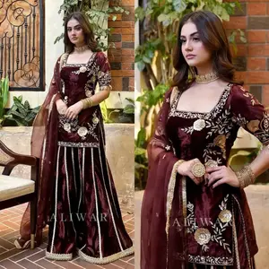 Mini Designer Emborideried Shirt With Long pajama