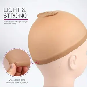 2Cap For Human Hair Wig Caps HD Human Hair For Women 2 Count Transparent Breathable Bald