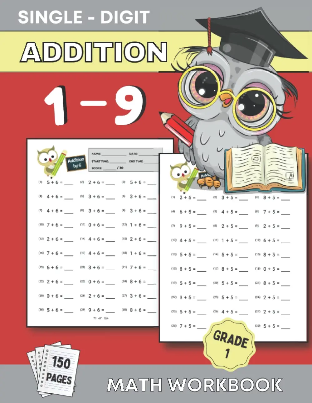 1st Grade Addition Workbook: Math Workbooks Grade 1, Simple Addition Workbook1-9,1st Grade Math Workbooks, 150 Kindergarten Math Worksheets, Math ... 1stGrade, Grade 1 Math Workbook, Math Books