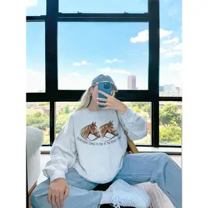 Equestrian Horse Graphic Sweatshirt | Minimal Western Crewneck