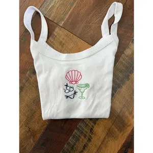 Personalized Embroidered Icon Tank Top, Custom Embroidery Mrs Bride gift, Bachelorette party idea Embroidered Icon Tank Top