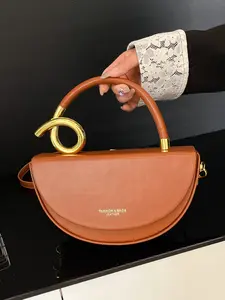 Textured niche design handbag box bag, retro and fashionable one-shoulder saddle bag, simple and versatile one-shoulder crossbody bag, suitable for dating, shopping, daily matching and other scenarios, Crossbody Shoulder Purses