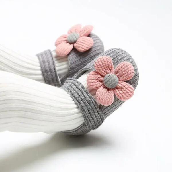 Newborn Baby Girl Cute Shoes,Soft Bottom Flowers Cotton Non-Slip Toddler Crib Footwear