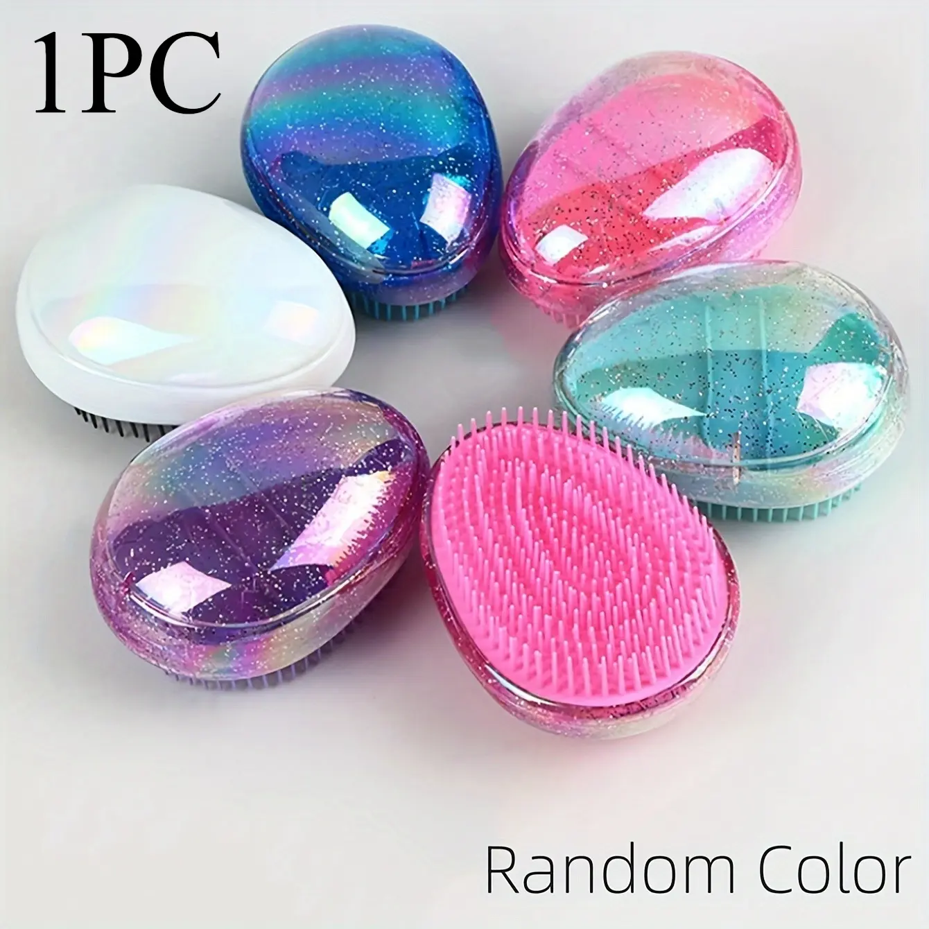 1pc Mini Styling Hair Comb, Nylon Bristles, Anti-Tangle, Easy Detangle, Hairdressing Tool, ABS Plastic Handle, Random Color, for Normal Hair Type, Detangling Brush