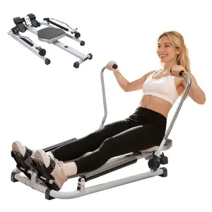 Home Rowing Machine, Hydraulic Rower with LCD Monitor, Adjustable Resistance up to 110LBS & Large Cushioned Seat, 265LBS Quiet Rowing Machine for Aerobic Exercise Fitness