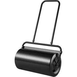 VEVOR Lawn Roller, 61L Sand or Water Filled Yard Roller, with Easy-Turn Plug and U-Shaped Ergonomic Handle for Convenient Push and Pull, Level and Compress Soil for Lawn, Garden, Farm, Park, BlackVEVOR Super Brand Day