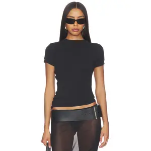Alexander Wang Layered Short Sleeve Top in Black