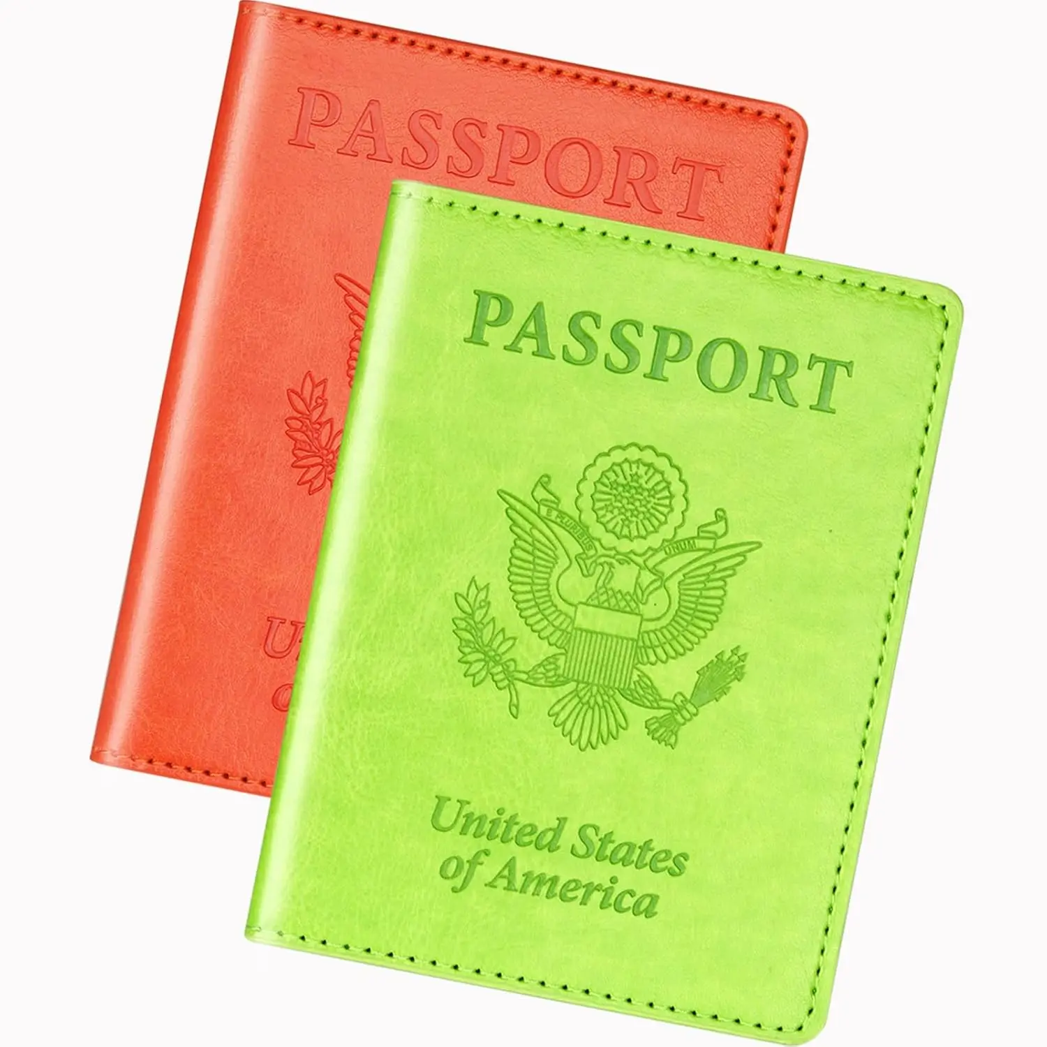 Green & Orange Passport Holder, Cruise Essentials Passport Wallet Cover Case for Family Women Men, Travel  Haves Passport Book Protector