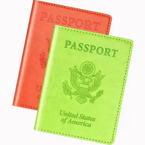 Green & Orange Passport Holder, Cruise Essentials Passport Wallet Cover Case for Family Women Men, Travel  Haves Passport Book Protector