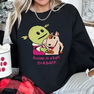 Nanalan And Russell Dog Sweatshirt, Meme T-Shirt, TV Series Cartoon Crewneck Sweatshirt
