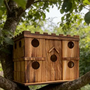 Garden Birdhouse Villa, Cozy Home for Birds, Sparrow, Finch, Parrot Wood Outdoor Nesting Shelter, Elegant Garden Decoration, Wooden Bird Houses