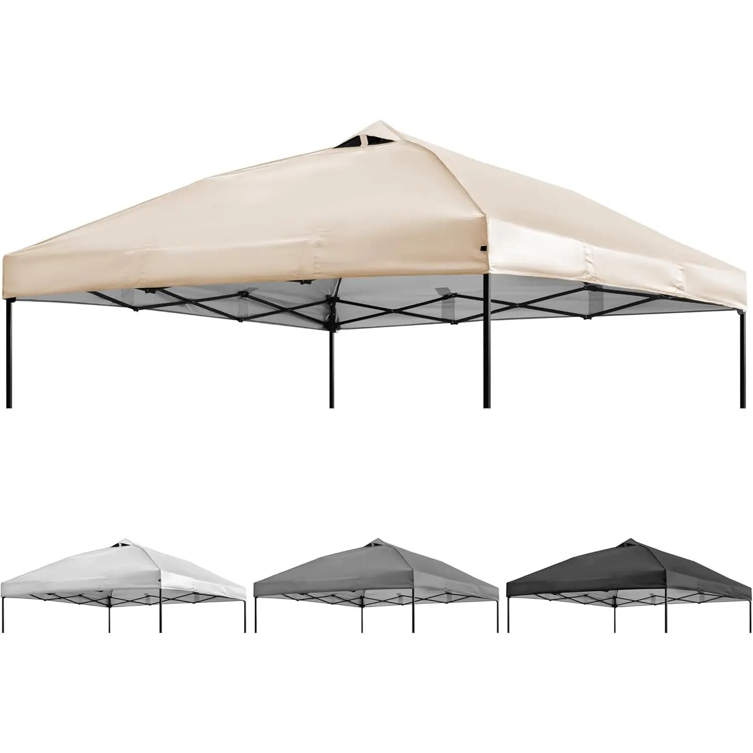 10x10ft Canopy Replacement Top Pop Up Tent Cover Roof with Air Vent,  for Outdoor Garden Patio Pavilion Sun Shade(Top Only) Beige