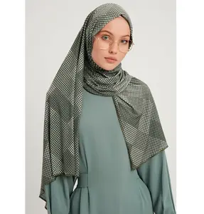 Modefa Sports Hijab Shawl - Checkered Polka Dot -Olive Green