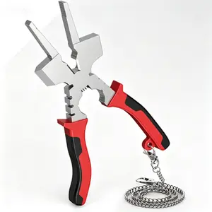 All-In-One 8-Inch Welding Pliers with Retention Chain, Professional MIG Pliers for Welding, High-Carbon Steel Anti-Rust Tool, Multi-Function Welding Pliers with Chain Keeper, Durable Heat-Resistant Welding Hand Tool