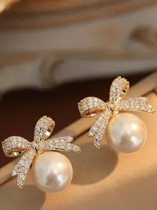 Elegant Butterfly Knot Full Rhinestone Earrings for Women, Fashionable Earrings, Statement Earrings, Versatile High-End Jewelry, Perfect for Any Occasion, Ideal Gift for Loved Ones🎁