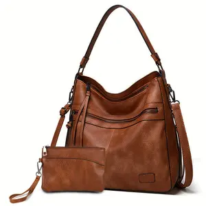 New fashion Europe and the United States trend double zipper Tote bag casual all-in-one ladies single shoulder crossbody bag