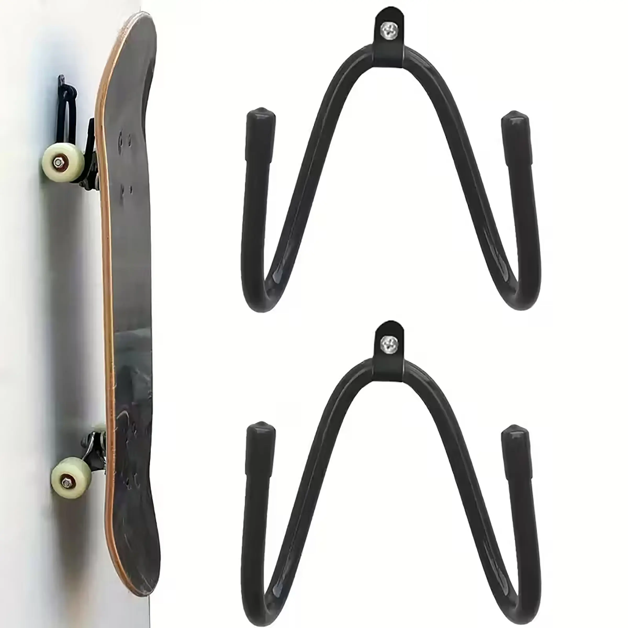 2pcs Multi-purpose Suspension Storage Bracket, Adjustable Hook System Hanger for Skateboards, Guitars, Longboards, Sled Boards, Easy to Install and Use, Wall Hook, Wall Mounted Storage, Storage in Autumn and Winter, Multifunctional Hook