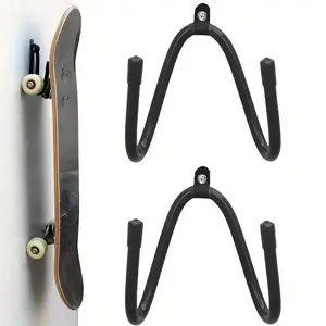 2pcs Multi-purpose Suspension Storage Bracket, Adjustable Hooks for Skateboards, Guitars, Longboards, Sled Boards, Easy to Install and Use, Storage in Autumn and Winter