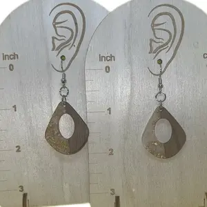 Wooden and Acrylic Yellow Earrings - Elegant Design for Everyday Wear