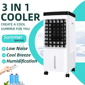 Evaporative Air Cooler, 3in 1 Swamp Cooler with 2.64 Gallons Water Tank, Portable Air Conditioners, Windowless Air Cooler Cooling Fan for Bedroom Home Office