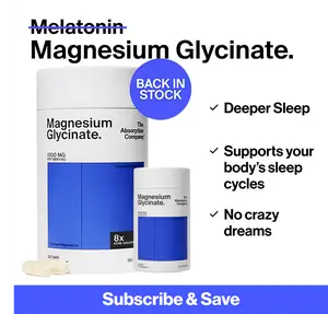 Absorption Company Magnesium Glycinate 1000mg | 8x Better Absorption for Sleep, Stress, Recovery | Gentle, Non-Laxative, 120-Day Supply | 2 Bottles