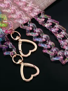 Dopamine Series Colorful Heart Bag Charm, Korean Style Unique Crossbody Bag Chain, Acrylic Pendant, Collectible Keychain, Keychain For Bags
