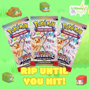 Pokemon Rip Until You Hit RTYH SV08.5 Prismatic Evolutions - Poke Ball Guaranteed 3 Booster Packs Minimum