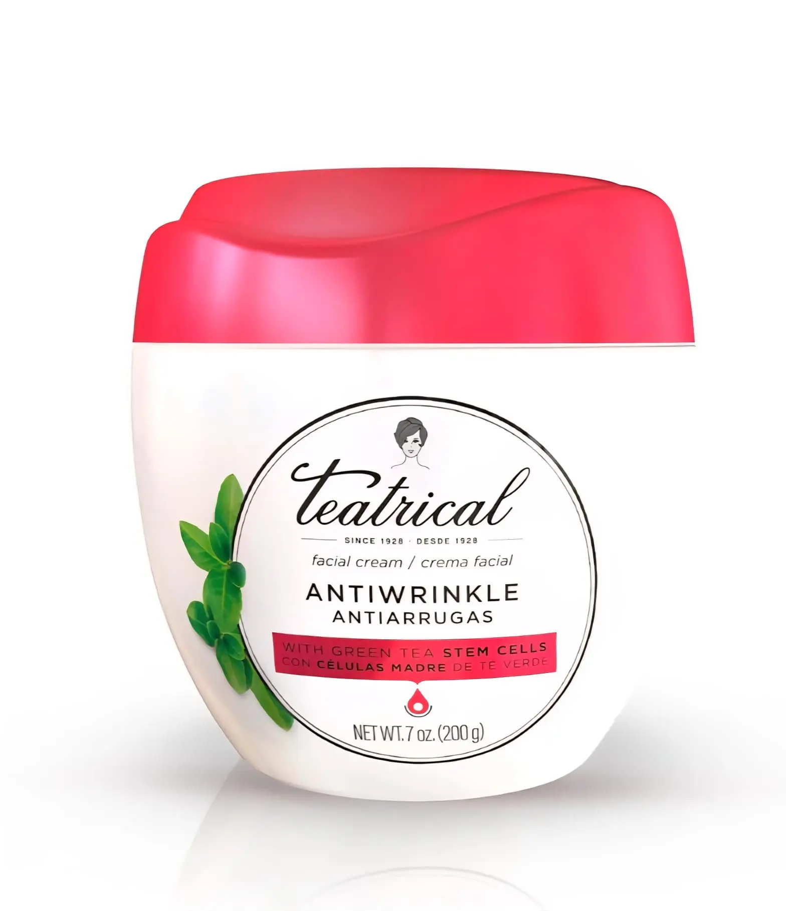 Women's Theatrical Anti-Wrinkle Daily Facial Cream - Green Tea Stem Cell Infused 7oz Combination Skin Moisturizer, Reduces Wrinkles, Floral Aroma, Flower Hydrating, 2 Packs