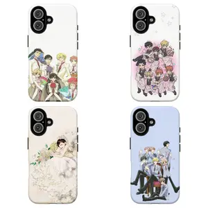 Ouran High School Host Club Group Photo Custom Smartphone Casing - Cute Nostalgic Anime Fan Art Durable Device Accessory with Resistance, Handheld Shell for iPhone 11-17 Air Pro Max, Samsung S21-S26, Otaku Gift