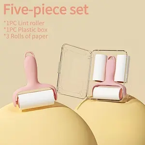 Multifunctional Cotton Velour Roller Set with Core, Heavy-Duty Adhesive Sheets for Pet Hair Removal, Clothes & Furniture Cleaning