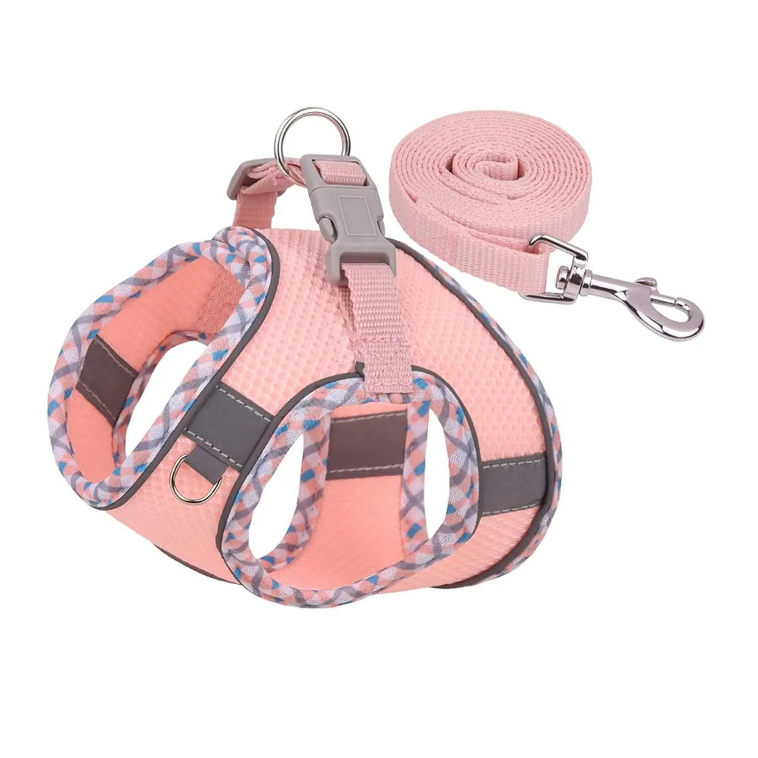 Pet Outdoor Harness & Leash Set, Adjustable Pet Harness with Leash, Dog Harness with Reflective Strip, Pet Supplies for Walking & Running & Training