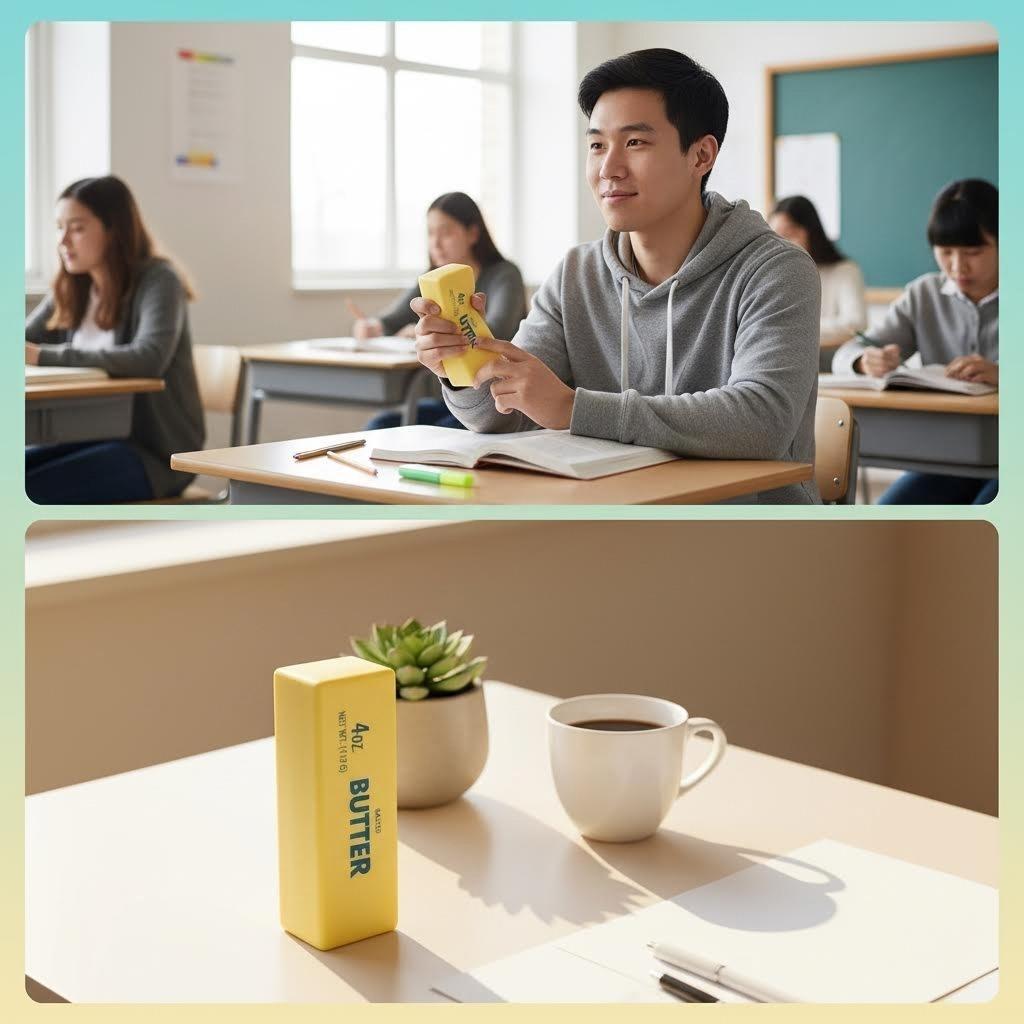 Viral Soft Butter Squishy Toy | Slow Rebound Stress Ball | Silky Touch & Durable