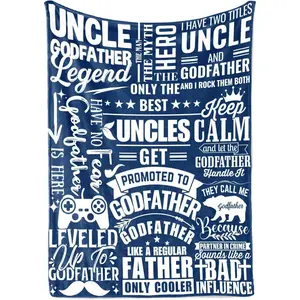 Flannel Blanket |Godfather Flannel Throw Blanket, Funny Gifts For The Best Godfather, Perfect Gift Idea For Godfather Proposal| Home & Gift