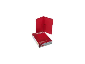 Smead 17740 Folders, Two Fasteners, 1/3 Cut Assorted, Top Tab, Legal, Red, 50/Box