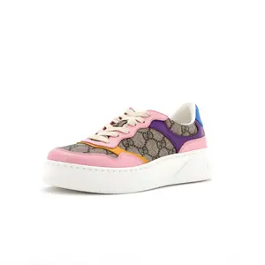 Pre-owned Gucci Women's Dali Platform Sneakers GG Canvas with Leather by Rebag