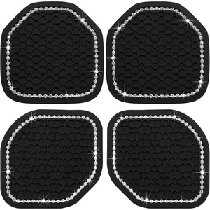 4 Pcs Bling Car Coasters Cup Holder Coasters for Car Cup Holder Inserts Compatible with Wrangler 2018-2022 Jl Jlu 2020-2022 Gladiator Jt Cup Mat Pad Interior Decoration Accessories, 2 Styles