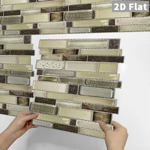5PCS/10PCS SPT Irregular Faux Resin Mosaic Tile Stickers, Thick PVC Crystal Film with Mirror Gloss, Self Adhesive Wall Decals, No Residue & Easy to Clean, Suitable for All Smooth Surfaces Indoor Home Decor