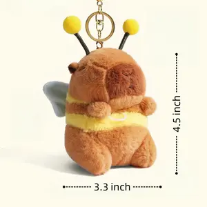 4.5" Ca"BEE"bara | Wing-Flapping, Shake to Squeak, Adorable Keychain,Stuffed Animal Plush Charm, Gift for Boys&Girls, Couples, adults,  kids