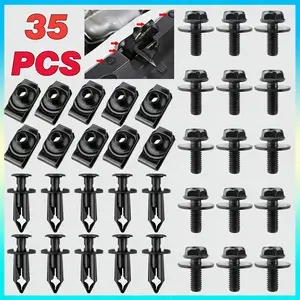 M6 Body Bolts & U-Nut Clips, Engine Under Cover Splash Shield Guard Fasteners Compatible For Ford