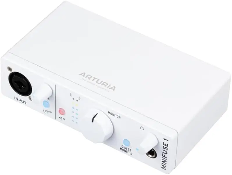 Arturia MiniFuse 1 - Compact USB Audio Interface with Creative Software for Recording, Production, Podcasting, Guitar - White