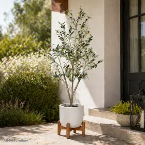 60 in Artificial Olive Tree, 1pc Realistic Decorative Indoor Home Decor Plant with Extra Branches in Black Plastic Pot and Fruit, Artificial Olive Trees,summervibes