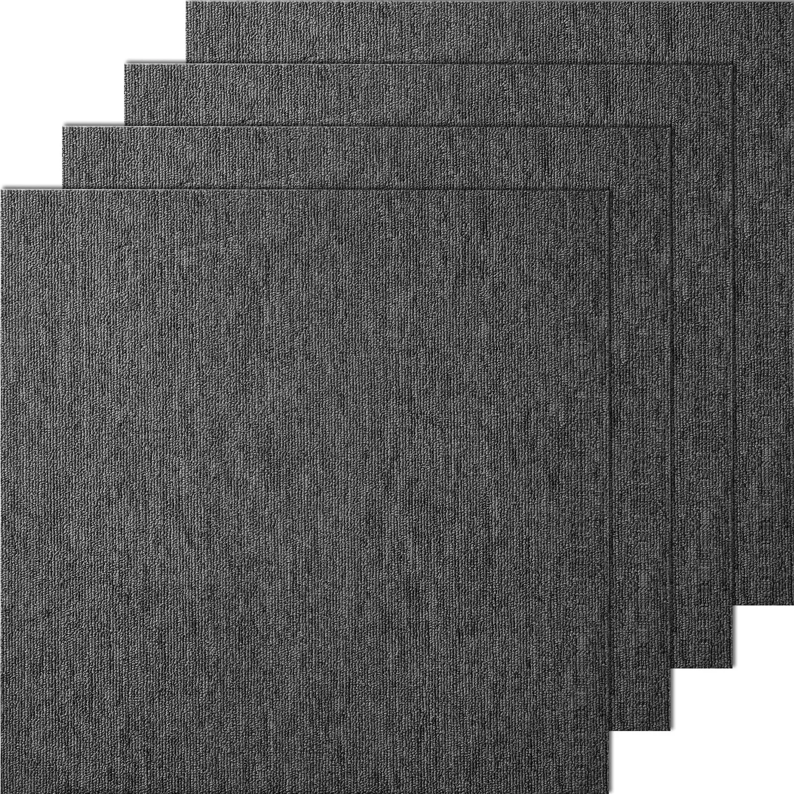 【Summerfinds】 VEVOR Carpet Tiles Reusable, 20x 20 Carpet Squares With Padding Attached, Soft Padded Carpet Tiles, Easy Install DIY for Bedroom Living Room Indoor Outdoor (20 Tiles, Dark Gray)dealsforyoudays