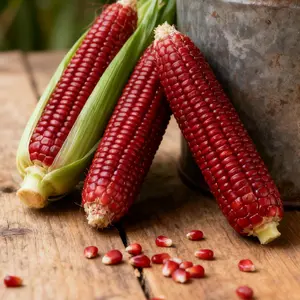 50Pcs Red Corn Seeds – Heirloom Red Maize for Garden Planting, Deep Red Kernels, Ornamental & Edible Variety