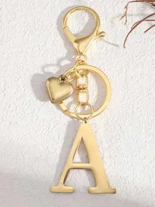 Shiny Letter A-Z Keychain Pendants, Heart-Shaped Bag Backpack Charm, Perfect Gift for Women, Casual Style Accessories, Fashion Carabiner