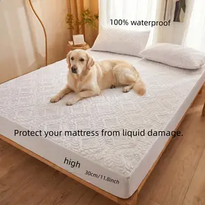 Waterproof Bed Skirt, Ultra-Sound Crafted, Deep Pocket 30cm, Soft & Durable Fabric, Ideal for Home Bedroom, Dormitory, Hotel