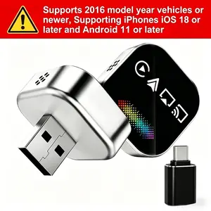 2026 New 4-in-1 Wireless CarPlay Adapter for Android & Smart Devices - Plug&Play, Easy Setup, Fast Connection, USB & Type-C Plugs, Dual-Band Wi-Fi, Bluetooth, Compact Design, Supports Screen Mirroring