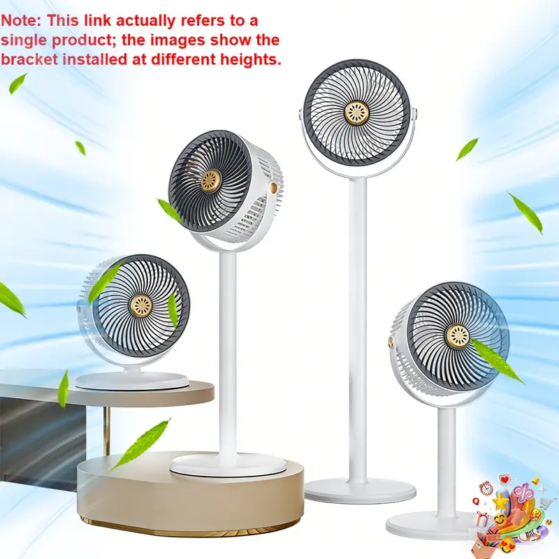 Summer Bestseller Eco-Friendly S34 Floor Fan, Manual 360° Rotation, Portable Outdoor Fan, Cordless Rechargeable Fan, Ideal Summer Essential, Cool Air Circulation, Cordless Camping Fan
