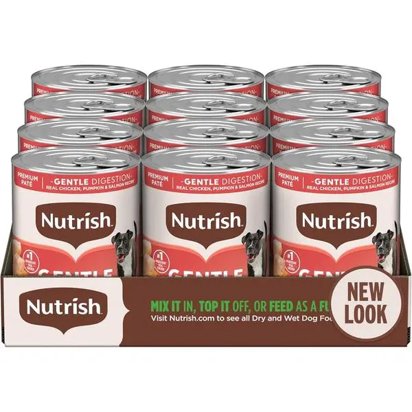 Gentle Digestion and Whole Health Blend Premium Paté Variety Pack Wet Dog Food, 13 oz. Can, Pack of 12, Packaging May Vary (Rachael Ray)