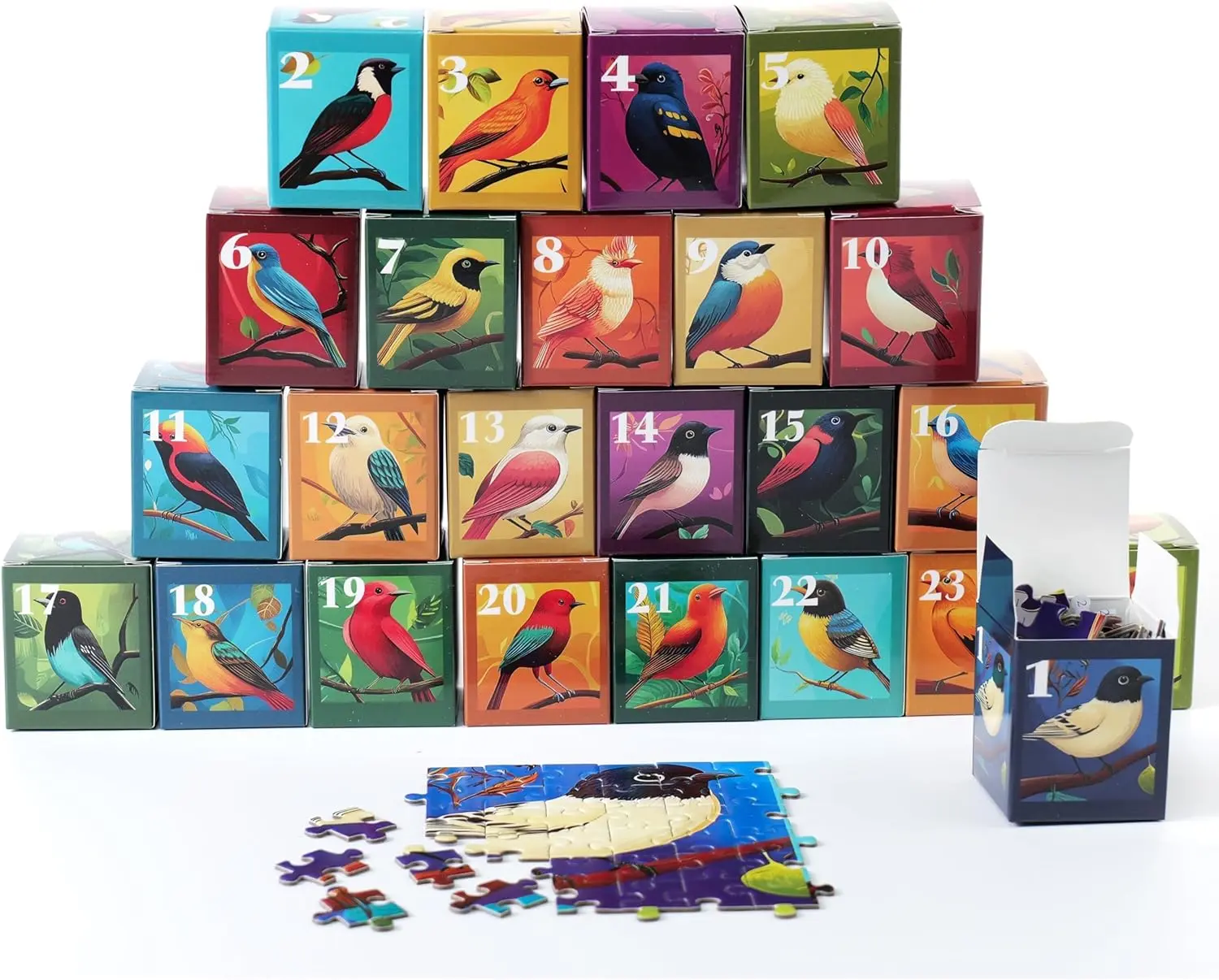 rokt&razo Premium Rectangular Advent Set - 24 Mini Packs, 1000 Pieces, 27.5x19.7 in, Christmas Countdown, Beginner-Friendly, Missing Piece Support, Precision Cutting, Develops Essential Planning Skills, Ideal for Families, Game Nights